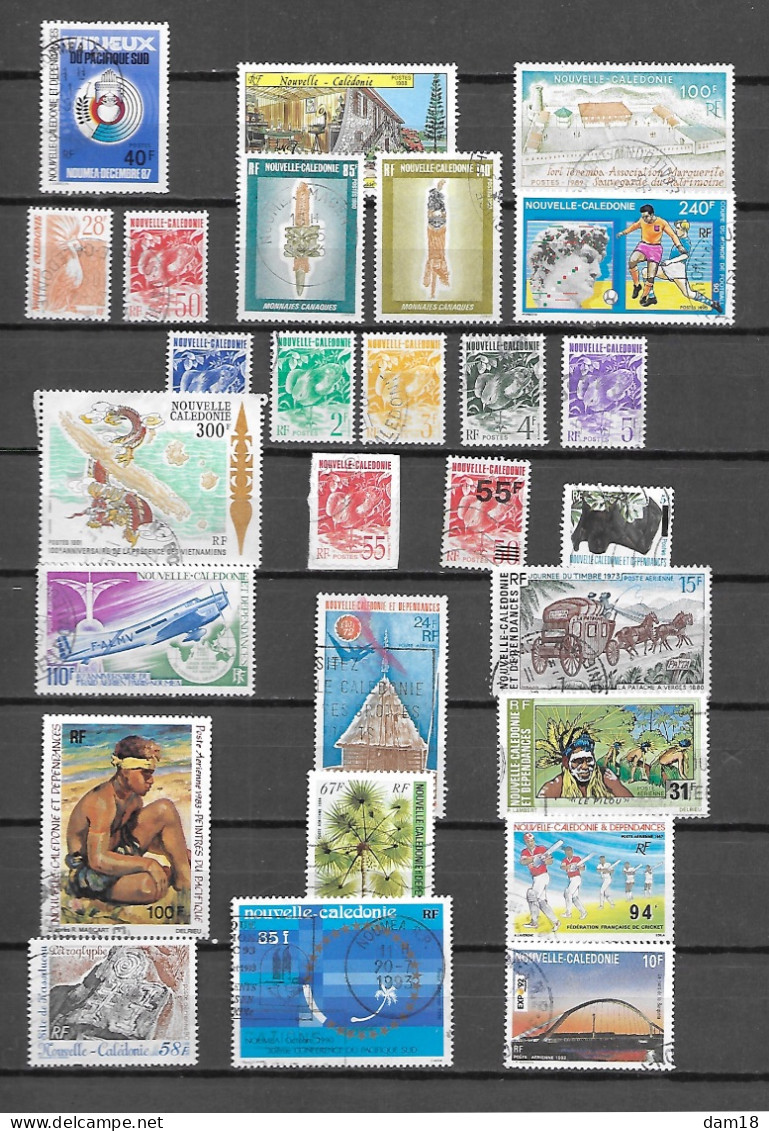 NOUVELLE CALEDONIE 27 TIMBRES DIFFERENTS OBLITERES DONT POSTE AERIENNE - Collections, Lots & Séries