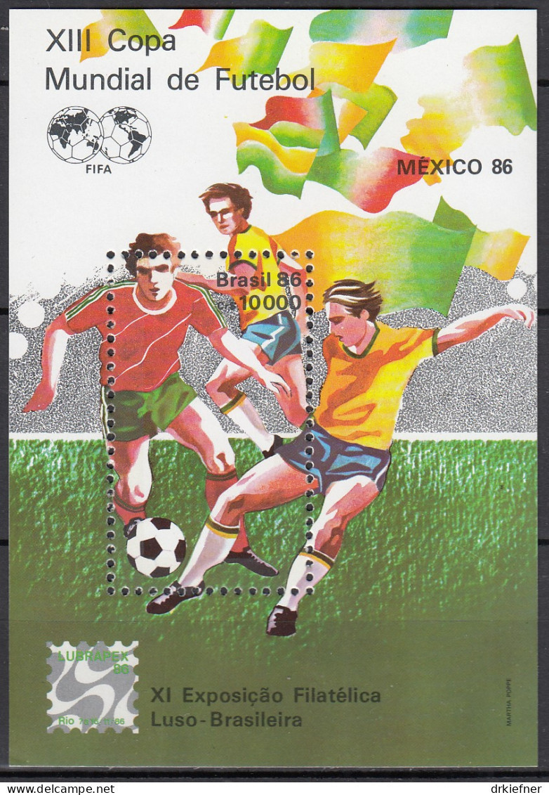 BRASILIEN  Block 69, Postfrisch **, Fußball-Weltmeisterschaft, Mexiko, 1986 - Blocks & Kleinbögen