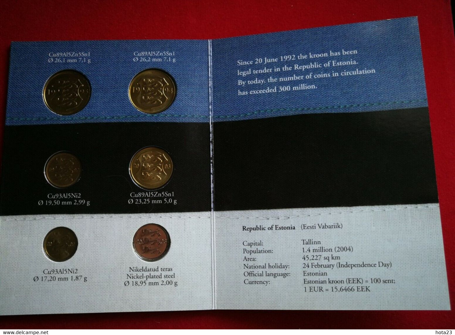 (!) ESTONIA COIN SET 10;20;50; SENTI 1;5  KROON 1993 + 1994 YEAR ESTONIAN CIRCULATION COINS EESTI 1992 >2003 - Estonie