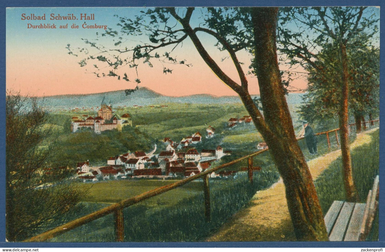 Solbad Schwäbisch Hall Durchblick Auf Comburg, Ungebraucht (AK4446) - Schwaebisch Hall