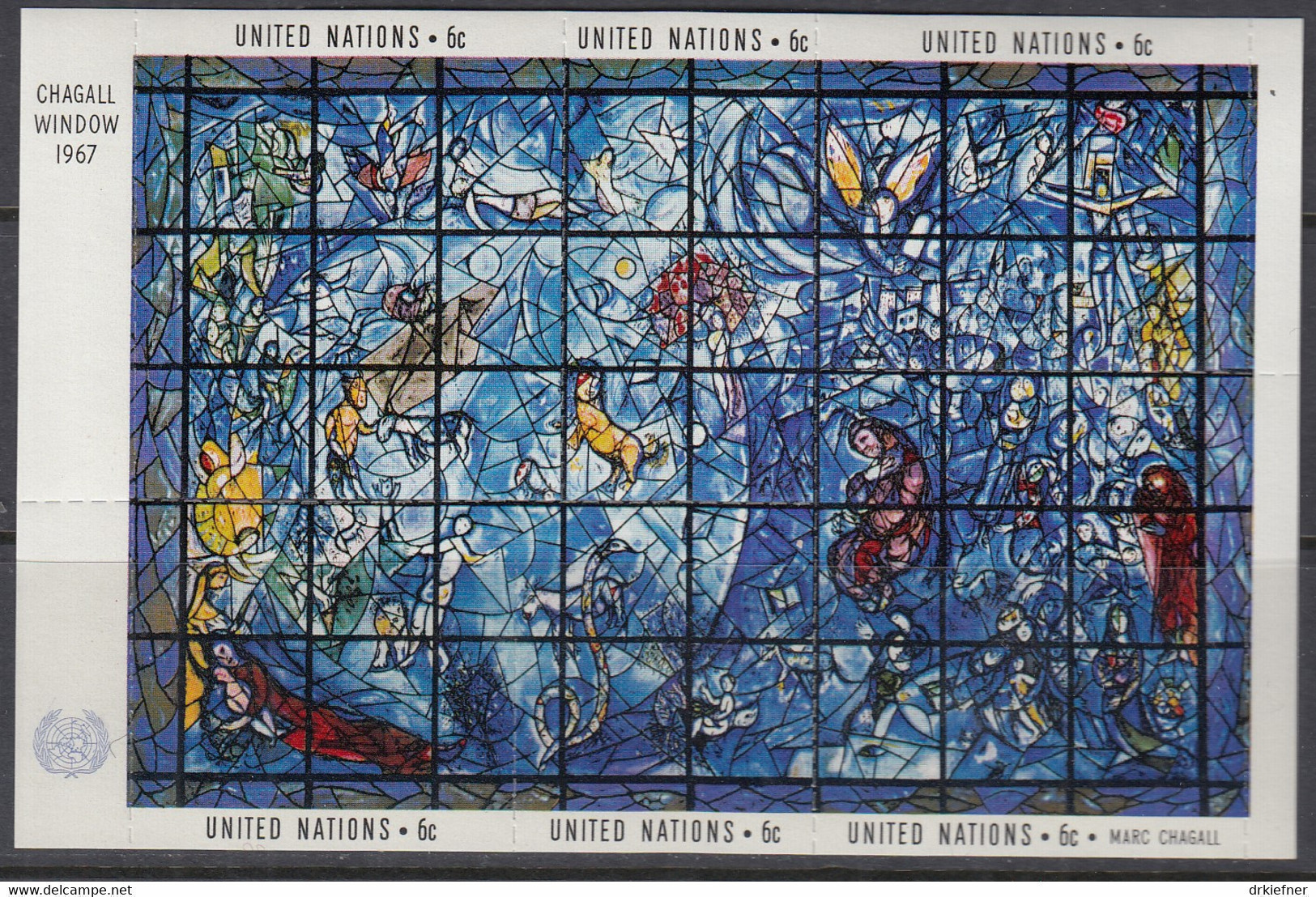 UNO NEW YORK  Block 4, Postfrisch **, Kunstwerke: Chagall, 1967 - Blocks & Sheetlets