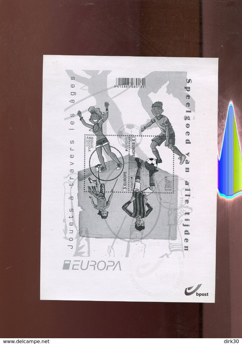 Belgie BL226 2015 Nr 4517/18 EUROPA CEPT TOYS CHILDREN'S GAMES Hula Hoop Rope Skipping  MNH  Zwart-wit Velletje Feuille - B&W Sheetlets, Courtesu Of The Post  [ZN & GC]