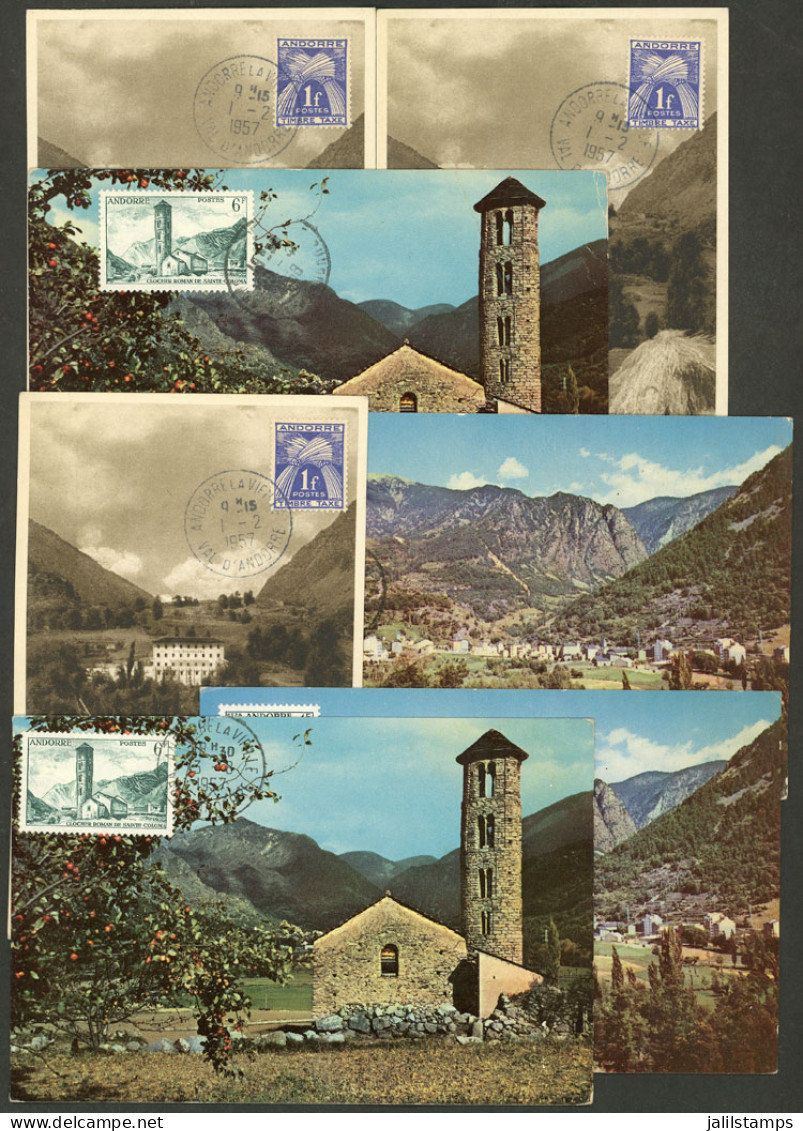 FRENCH ANDORRA: 7 Maximum Cards Of 1950s, Very Thematic, Very Fine Quality! - Other & Unclassified