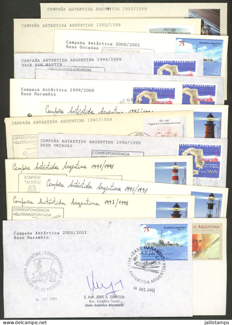 ARGENTINE ANTARCTICA: 14 Modern Covers With Postmarks Of Different Antarctic Bases, All Different And Of Excellent Quali - Other & Unclassified