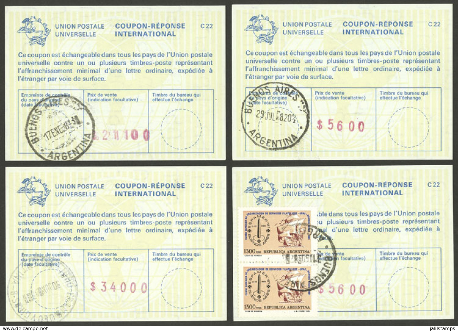 ARGENTINA: INFLACIÓN RATES: 4 IRC With Rates Of $5,600 (29/JUL/1982), $8,200 (31/AU/82), $21,100 (17/JA/1983) And $34,00 - Other & Unclassified