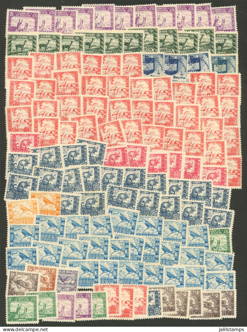 BOLIVIA: Year 1939 Bolivian Fauna, Lot Of Good Values, MNH Or With Light Hinge Mark, All Of Very Fine Quality, Including - Bolivien