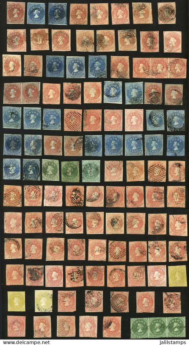 CHILE: Large Number (several Dozens) Of Columbus Stamps, Including Several Examples With 4 Margins, Some With Variety, A - Chili