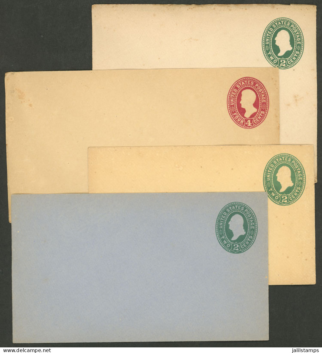 UNITED STATES: 4 Old Postal Stationery Envelopes, Unused, Of Fine To Very Fine Quality! - Andere & Zonder Classificatie