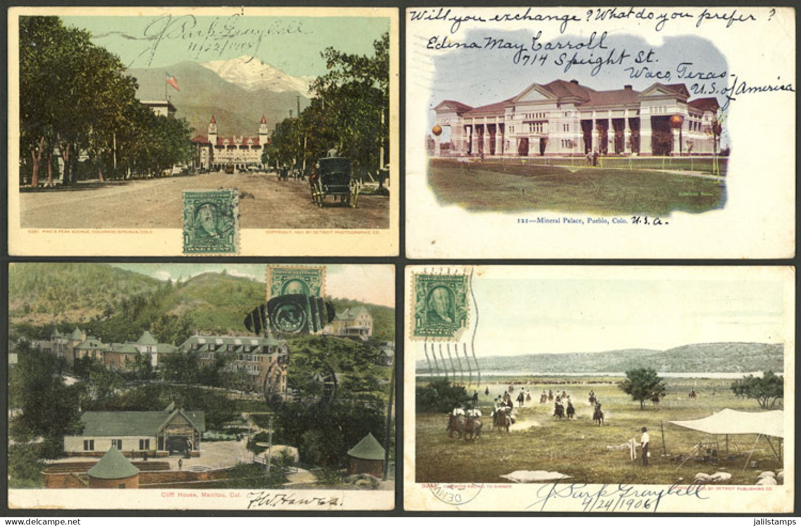 UNITED STATES: Colorado State: 20 Old Postcards With Very Good Views, Almost All Sent To Argentina Between 1905 And 1908 - Andere & Zonder Classificatie