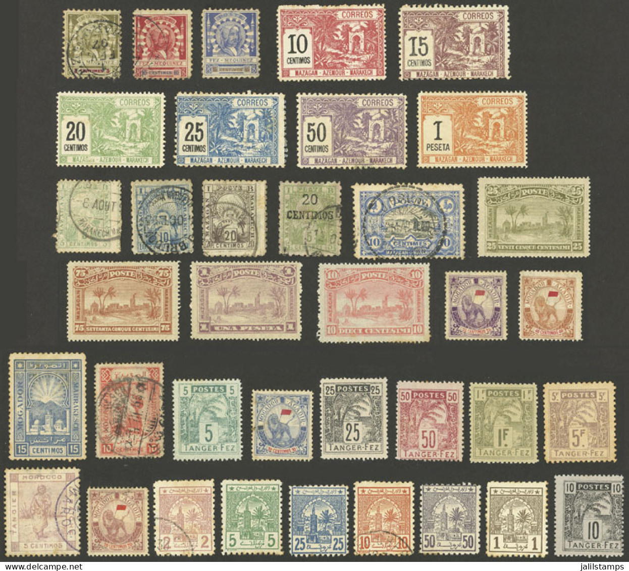 MOROCCO - LOCAL STAMPS: Attractive Group Of Mint (they Can Be Without Gum) Or Used Stamps, Mixed Quality (some With Defe - Other & Unclassified