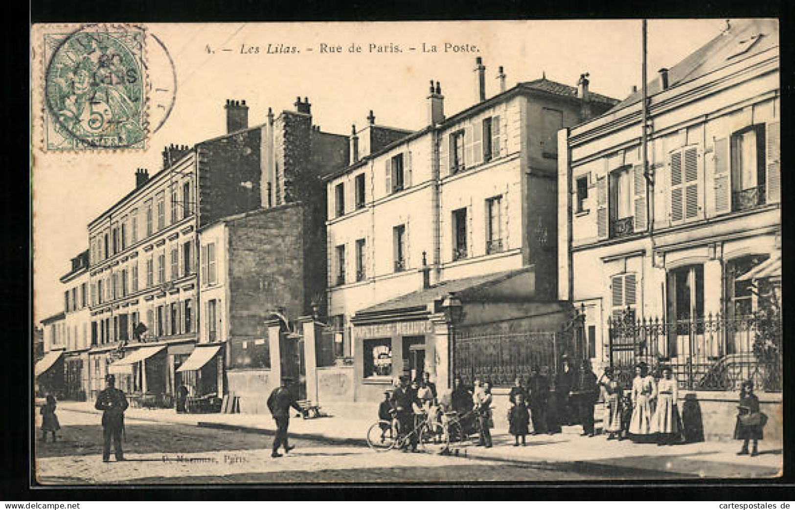 CPA Les Lilas, Rue De Paris, La Poste  - Les Lilas