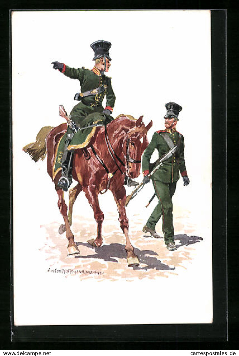 Künstler-AK Anton Hoffmann - München: Bewaffnete Soldaten Der K. B. Gendarmerie 1852  - Hoffmann, Anton - Munich