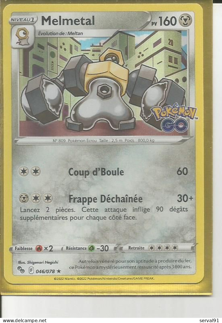 CARTE MELMETAL HOLOGRAPHIQUE POKEMON GO N° 46 - Schwert Und Schild