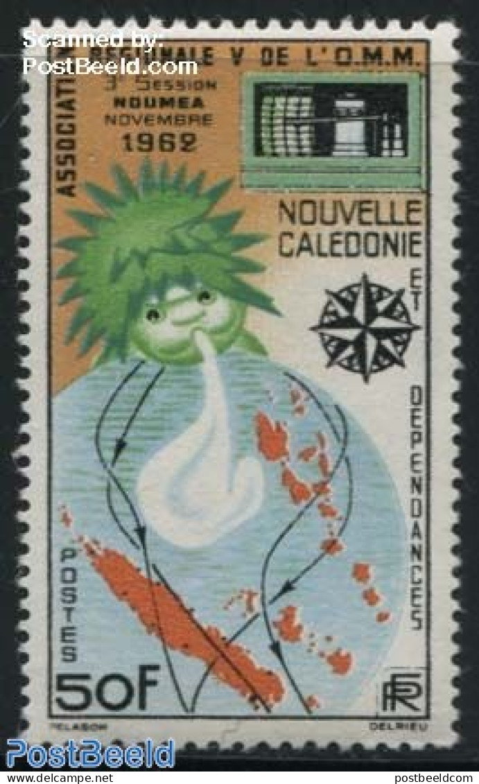 New Caledonia 1962 W.M.O. 1v, Mint NH, Science - Various - Meteorology - Maps - Unused Stamps