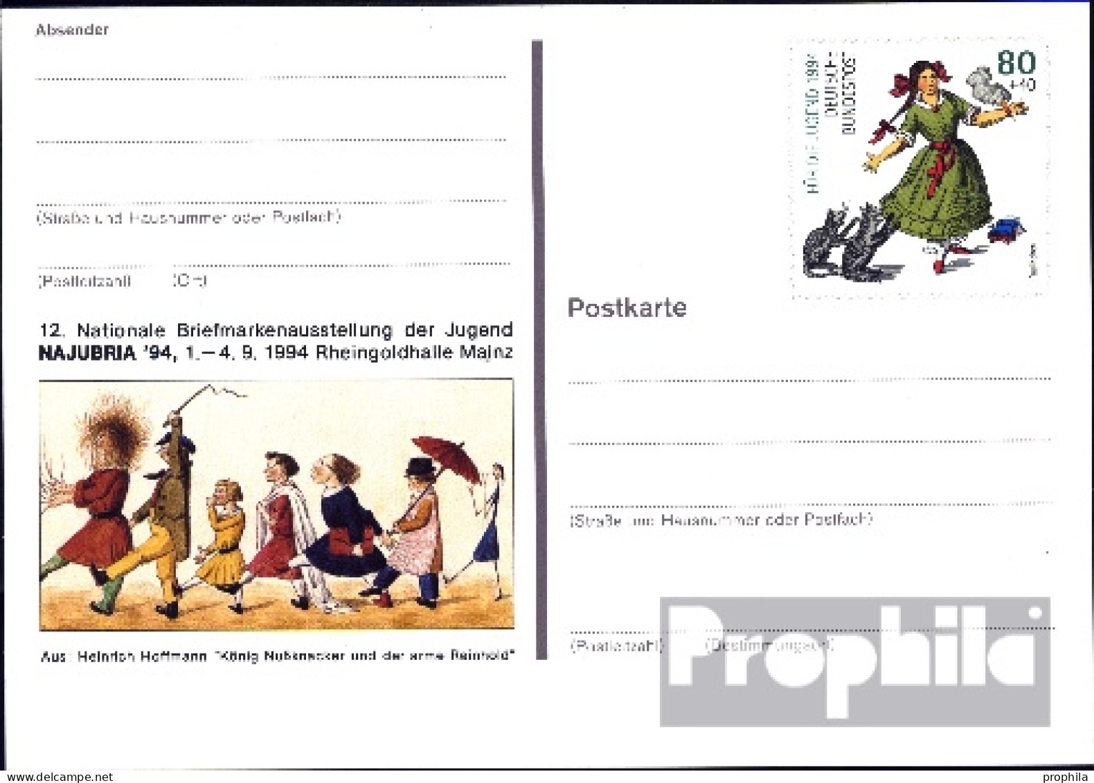 BRD PSo34 Amtliche Sonderpostkarte Gefälligkeitsgestempelt Gebraucht 1994 König Nußknacker - Autres & Non Classés