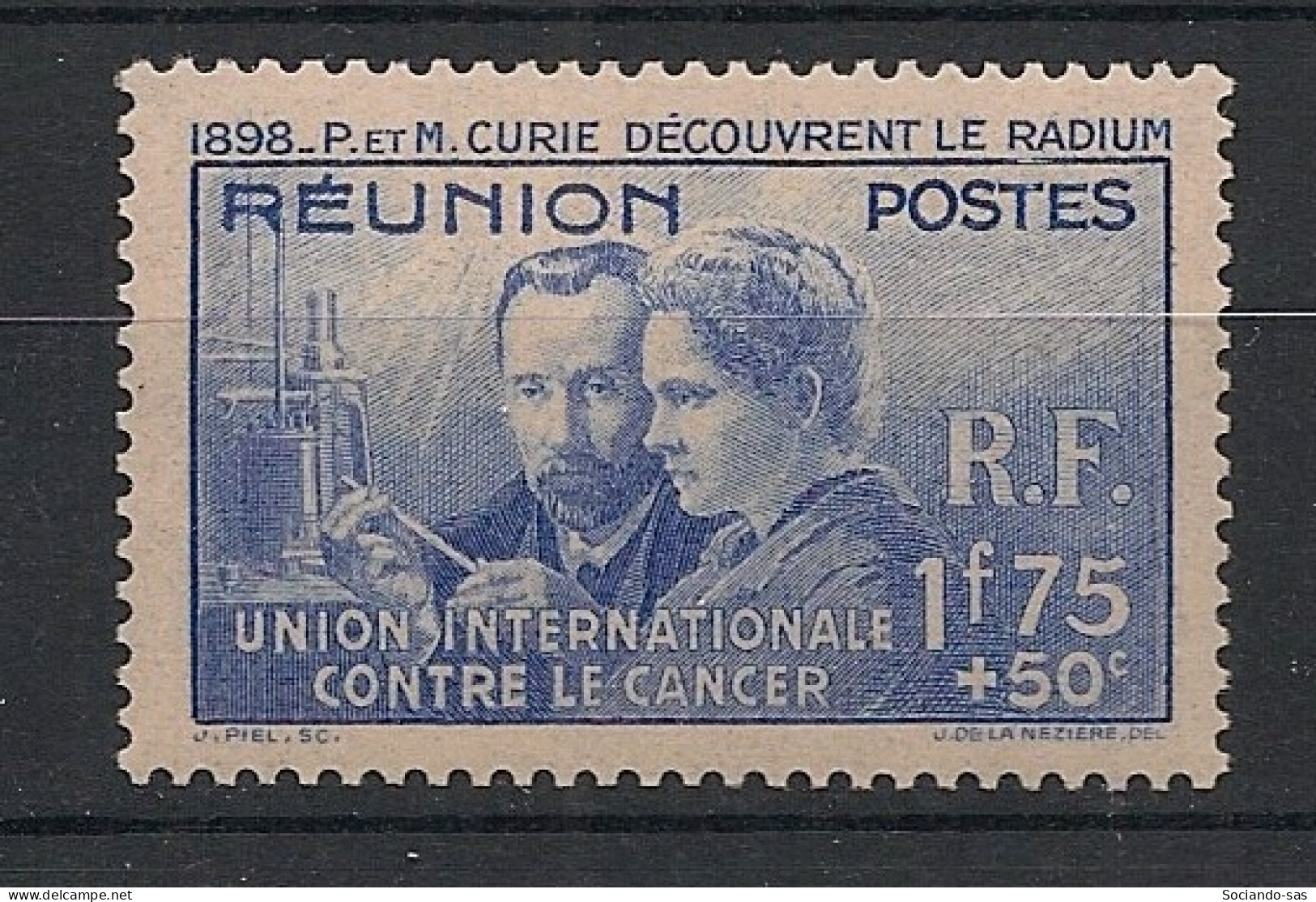 REUNION - 1938 - N°YT. 155 - Marie Curie - Neuf * / MH VF - Ungebraucht