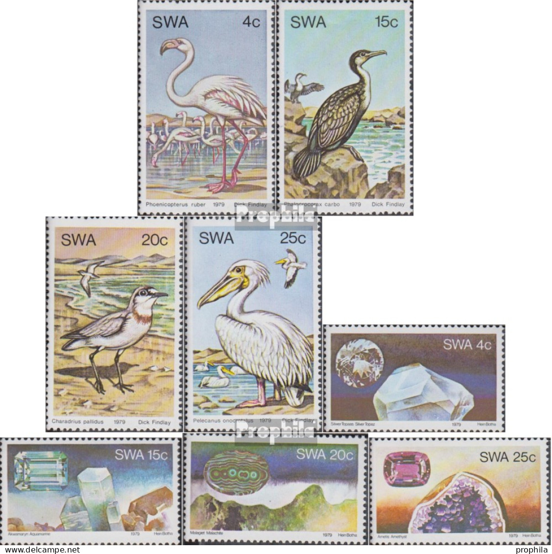 Namibia - Südwestafrika Postfrisch Wasservögel 1979 Wasservögel, Schmucksteine - África Del Sudoeste (1923-1990)