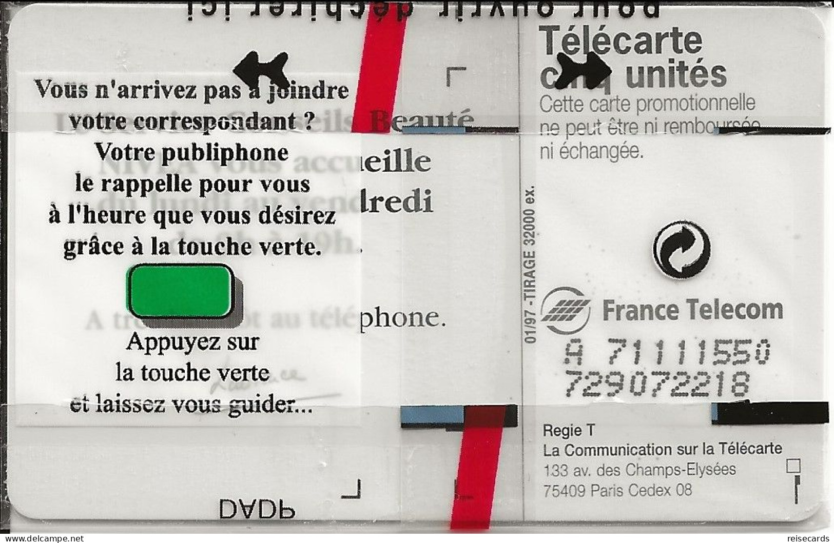 France: France Telecom 01/97 Gn304a Nivea NSB - 1997