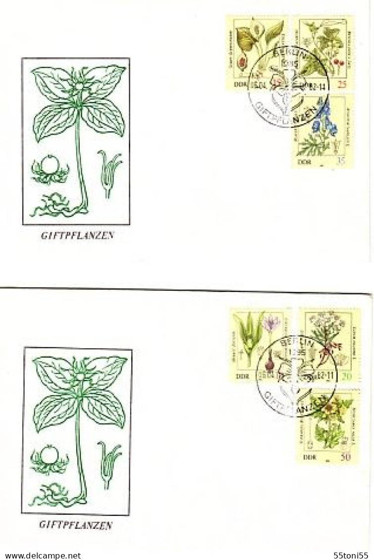 1982 Flora - Poisonous Plants 2 FDC DDR/Germany - 1981-1990