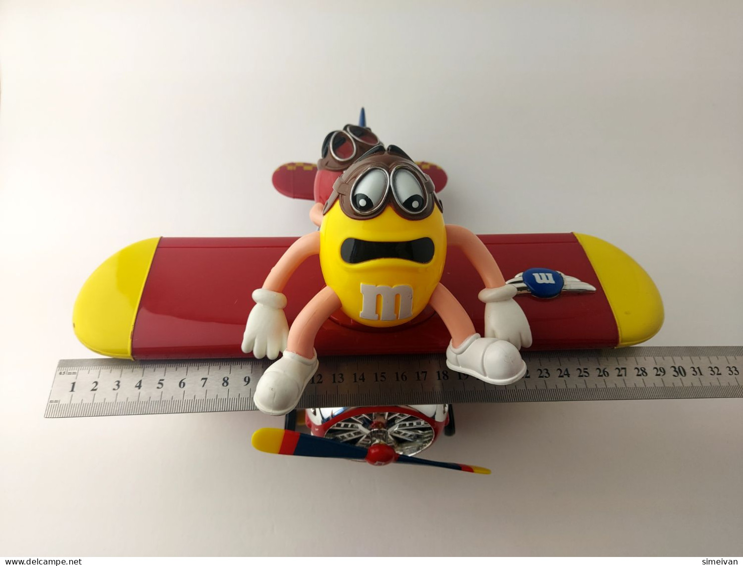 M&Ms Rare Vintage Airplane Candy Sweets Dispenser Biplane Figure M and M #5538