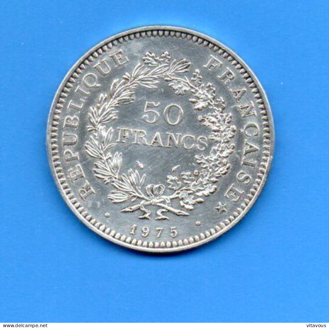 Pièce  Argent Française 1975 - 50 Francs Hercule France (ref 1975.1) - 50 Francs