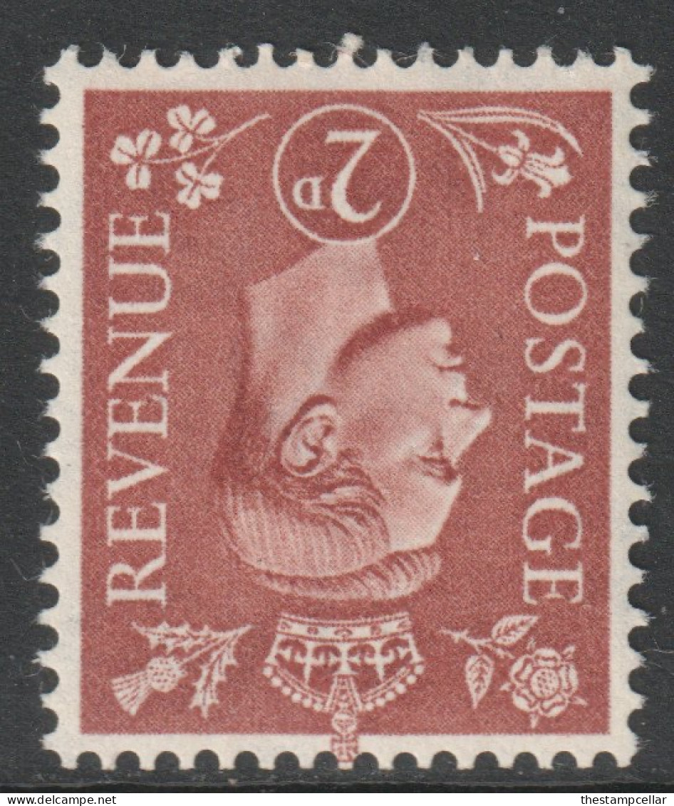 GB Scott 283 - SG506i, 1950 George VI 2d Inverted Watermark MH* - Unused Stamps