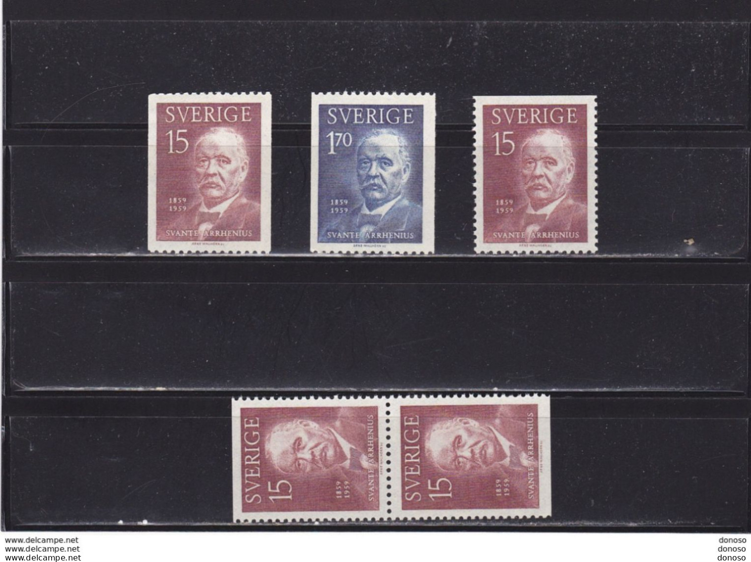 SUEDE 1959 AARHENIUS PRIX NOBEL DE PHYSIQUE Yvert 444-445 + 445a + 445b NEUF**MNH Cote : 7,30 Euros - Unused Stamps