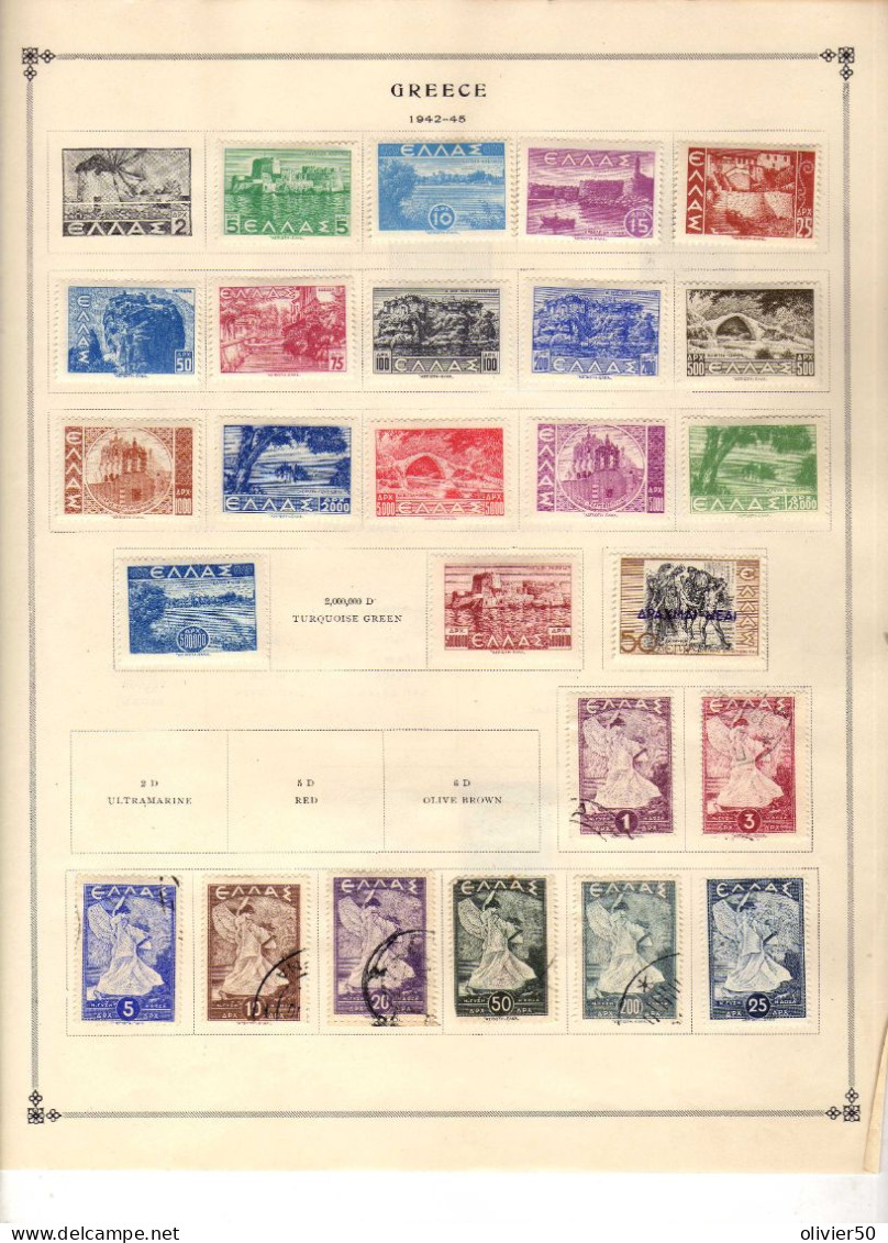 Grece -  Sites - Victoire - Roosevelt - Neufs* Et Obliteres - 2 Pages -  38 Timbres - Unused Stamps