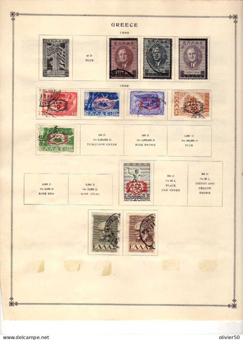 Grece -  Sites - Victoire - Roosevelt - Neufs* Et Obliteres - 2 Pages -  38 Timbres - Unused Stamps