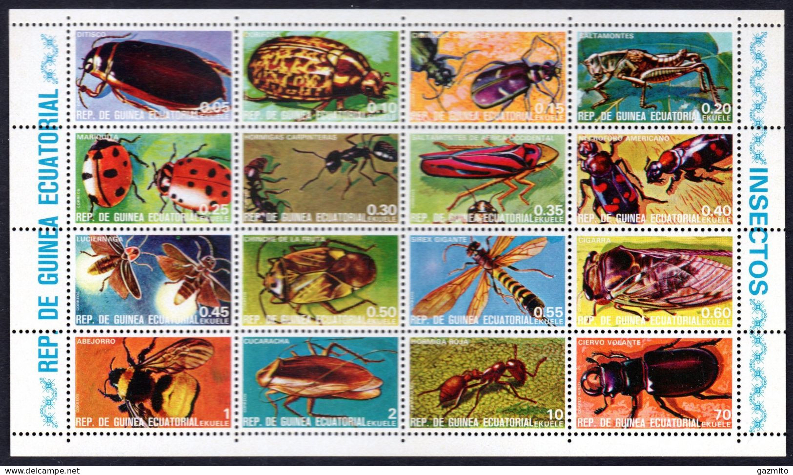 Guinea Equat. 1978, Insects, Sheetlet - Guinée Equatoriale