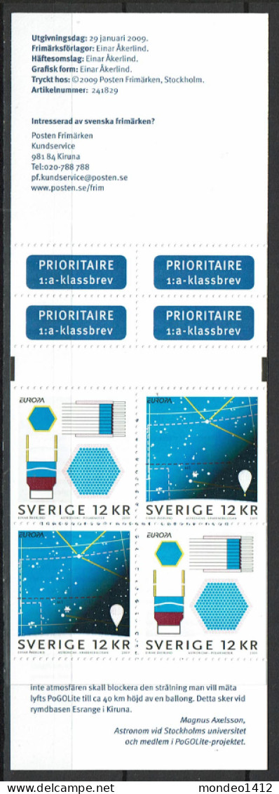 Sweden 2009 - YT N°C2669 - MNH** - Boekje/carnet - EUROPA Stamps - Astronomy - 1981-..