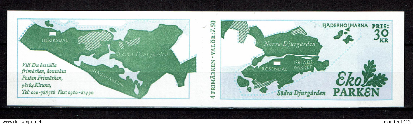 Sweden 1996 - YT N°C1937 - MNH** - Boekje/carnet - The Eco Park, Stockholm, Parc National Urbain à Stockholm - 1981-..