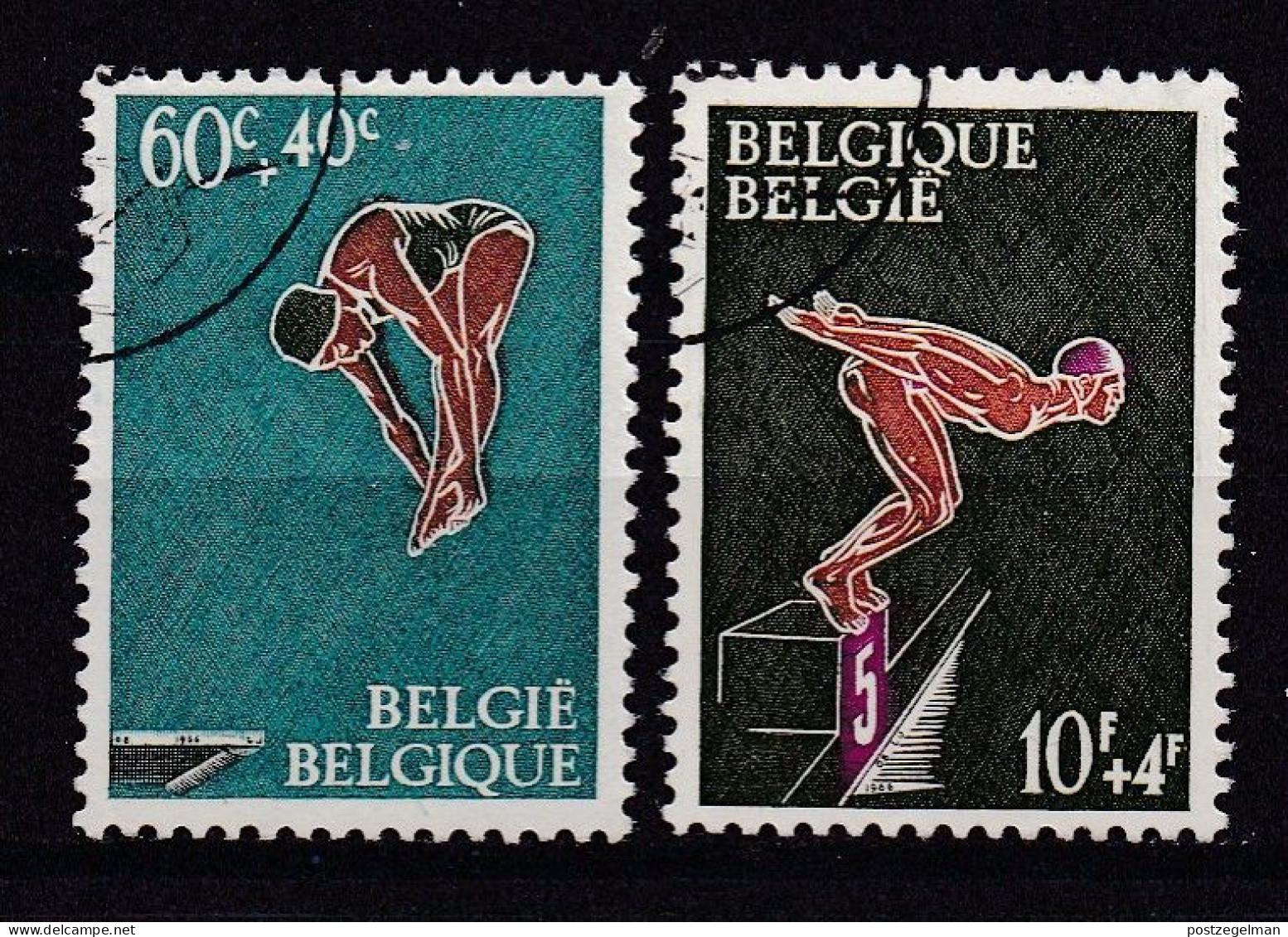 BELGIUM,1966, Used Stamp(s), Sports , M1425-1426 , Scan 10435, - Gebraucht