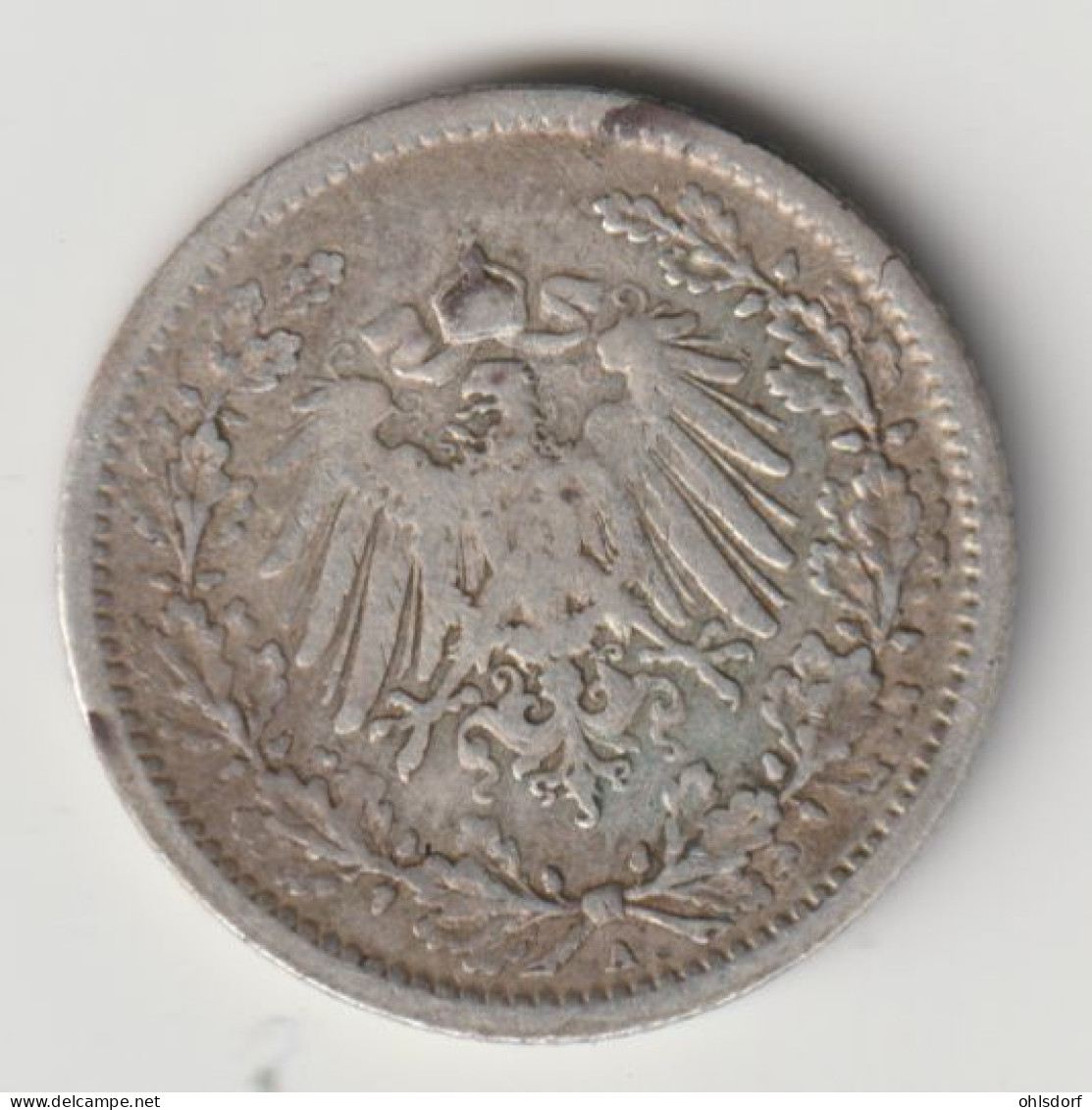 DEUTSCHES REICH 1906 A: 1/2 Mark, Silver, KM 17 - 1/2 Mark