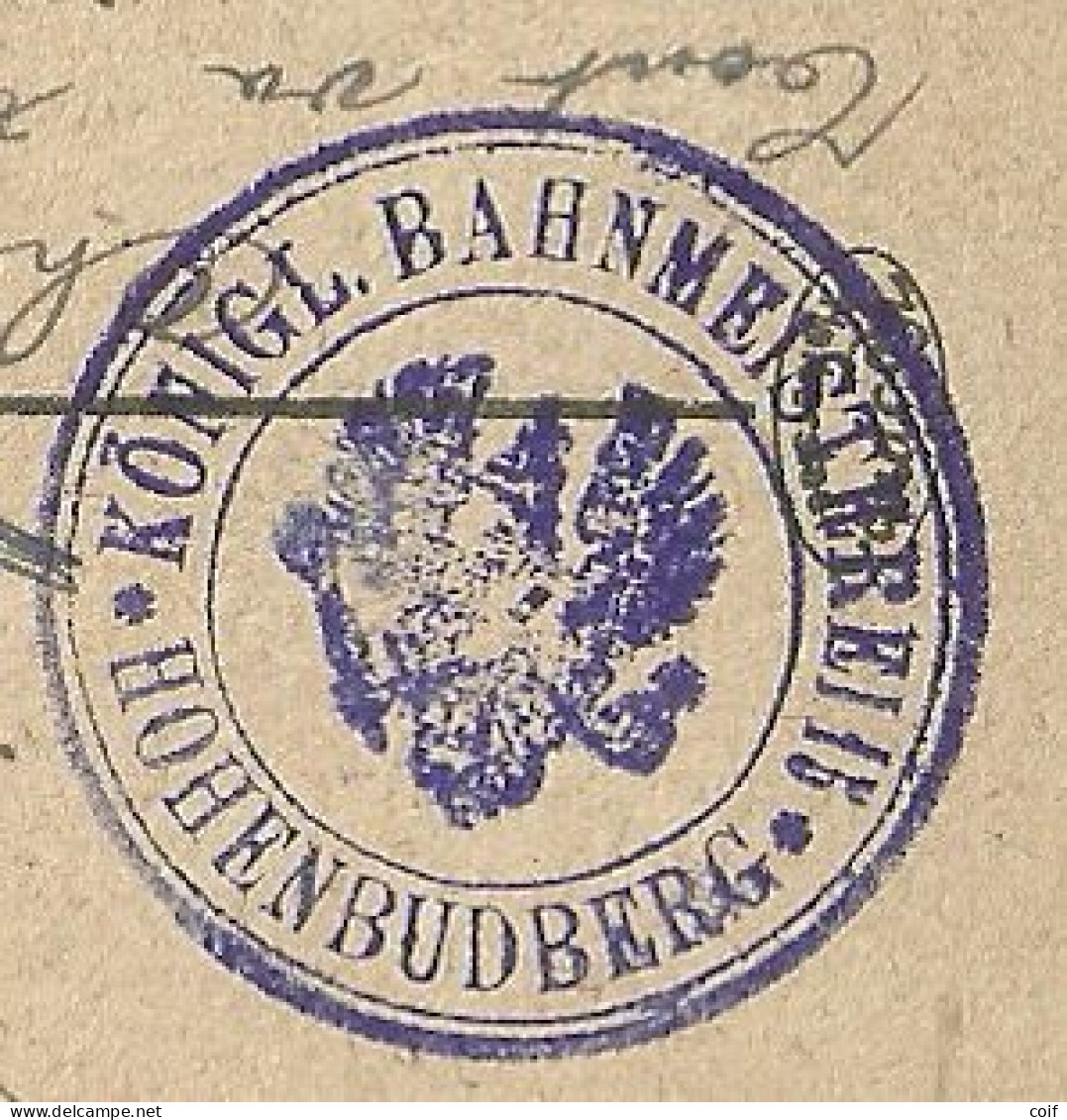 Kaart Stempel PMB 1 Op 29/10/23 Met Stempel KONIGL.BAHNMEISTEREI 15 / HOHENBUDBERG - Lettres & Documents