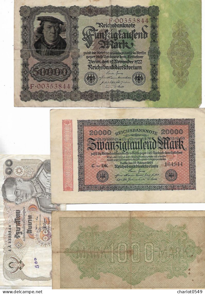 Lot De 38 Billets Italie 10 Allemegne 21 Pologne 1 Espagne 1 Saudi Arabian 1 Belgique 1 Plus 3 - Alla Rinfusa - Banconote