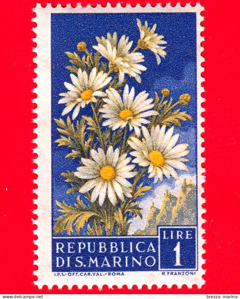 Nuovo - ML - SAN MARINO - 1957 - Fiori - 2ª Emissione - Margherite - 1 - Neufs