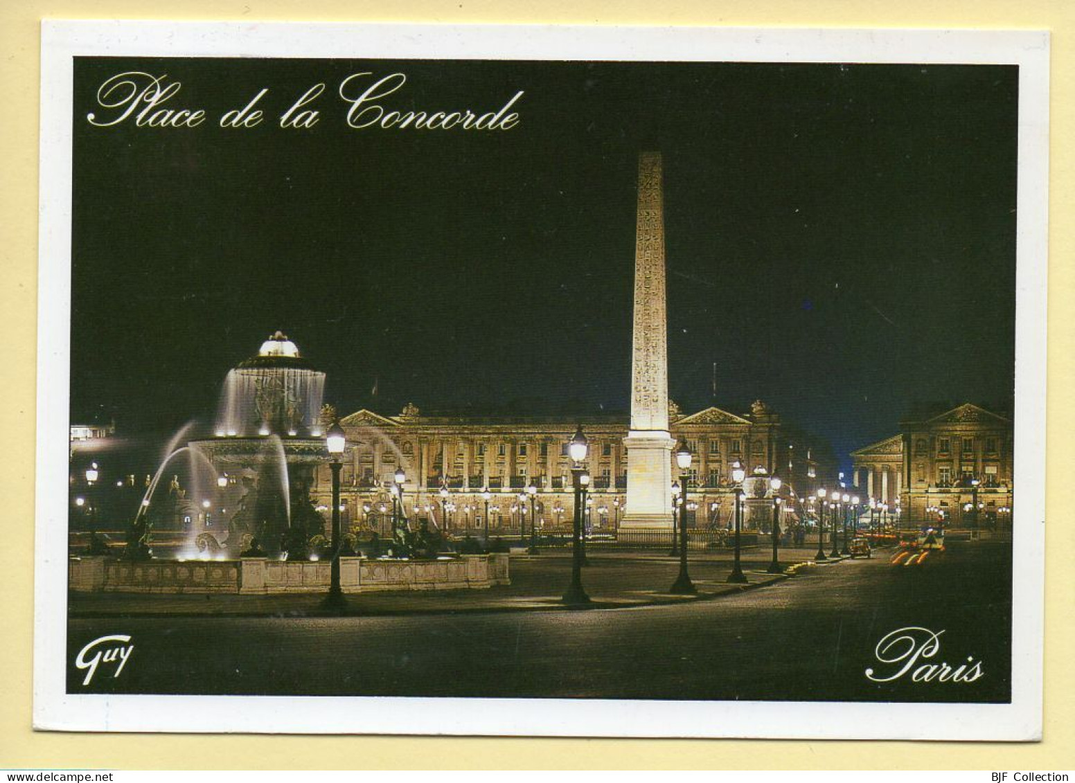 PARIS La Nuit : La Place De La Concorde (voir Scan Recto/verso) - Parijs Bij Nacht