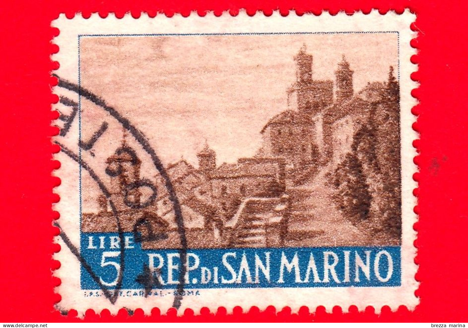 SAN MARINO - Usato - 1966 - Veduta Di San Marino - Viale Dell'ospedale - 5 L. - Gebruikt