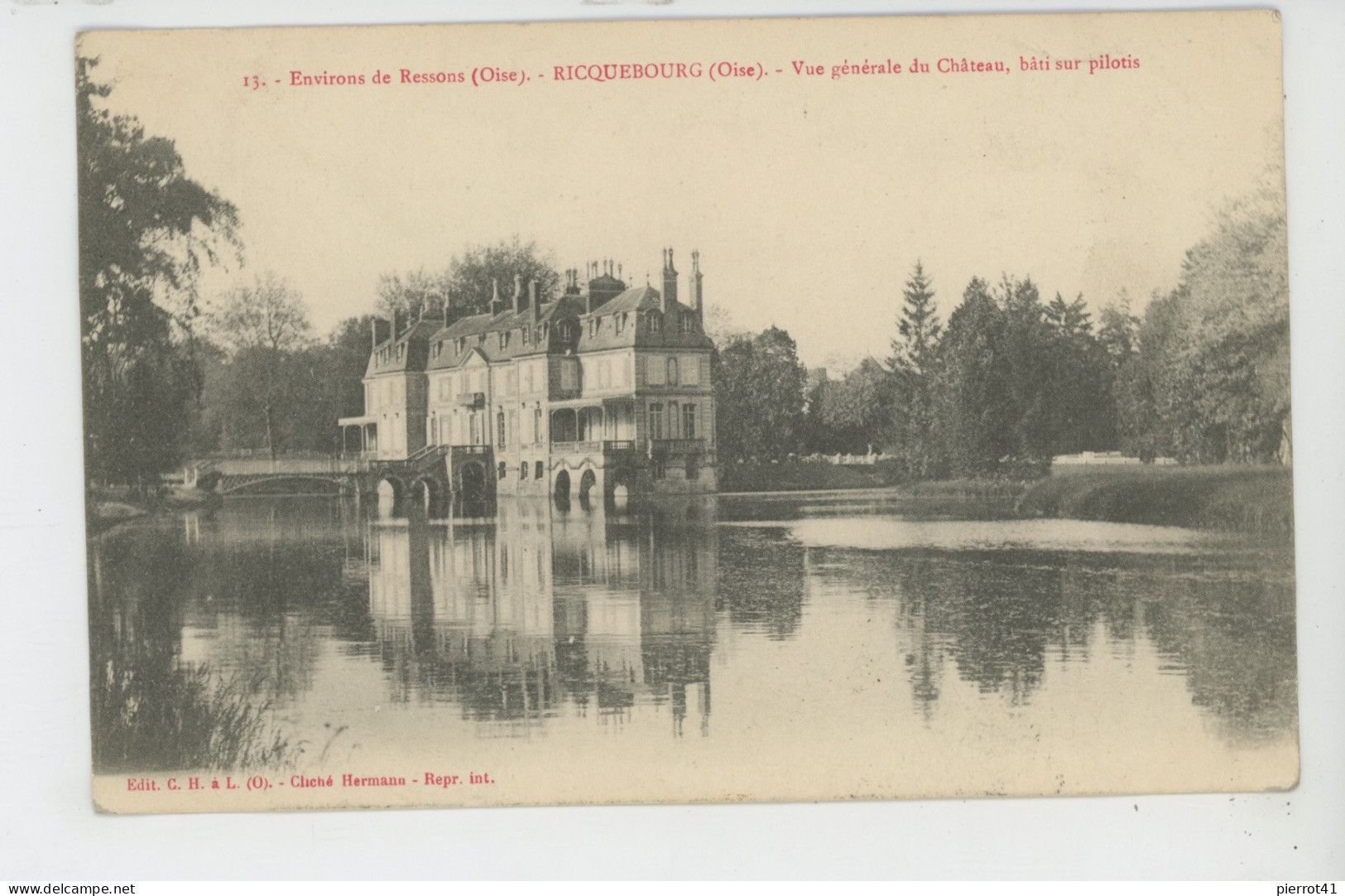 RESSONS SUR MATZ (environs) - RICQUEBOURG - Vue Générale Du Château , Bâti Sur Pilotis - Ressons Sur Matz