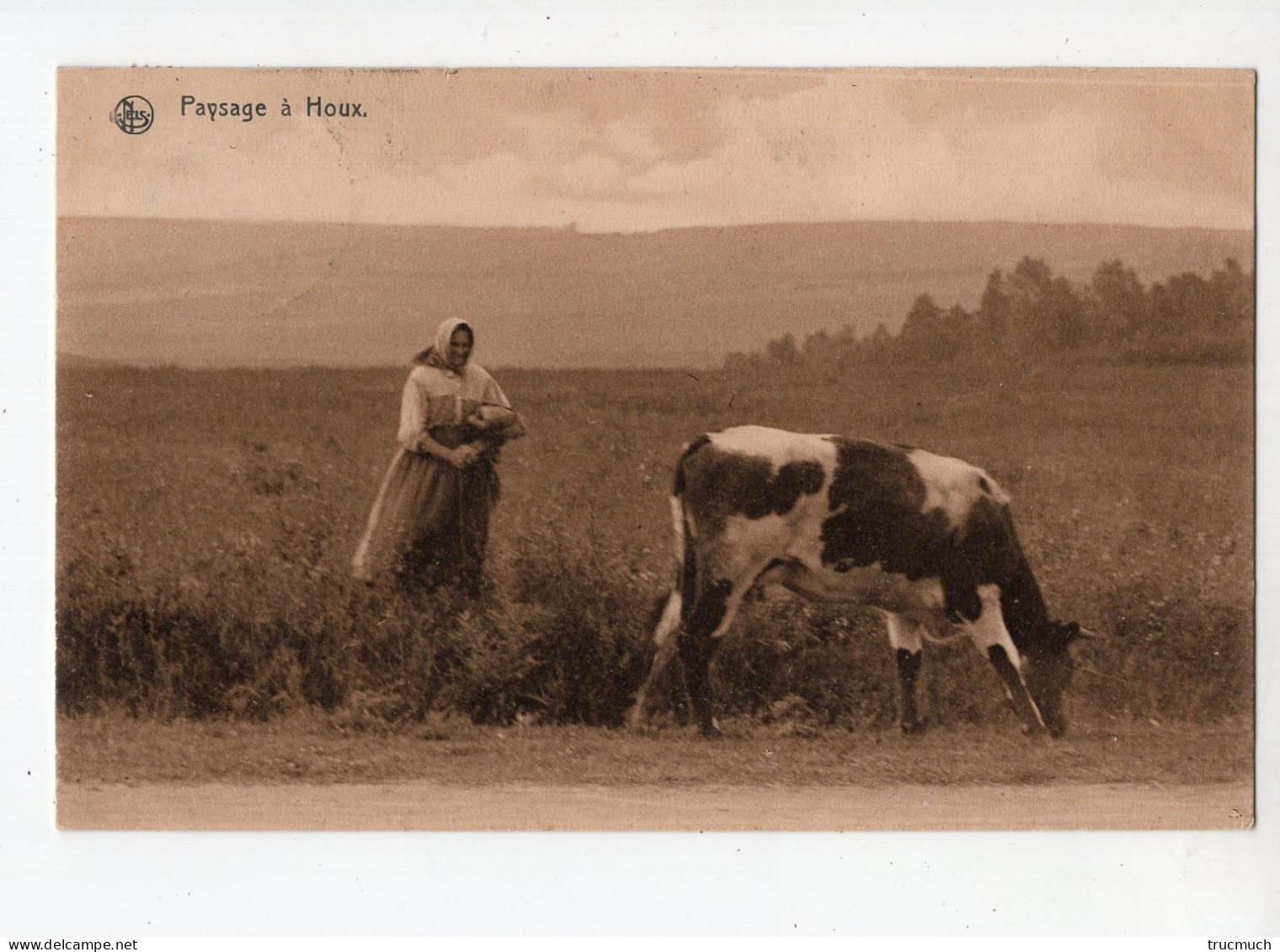 Paysage à HOUX * Fermière Avec Sa Vache* - Yvoir