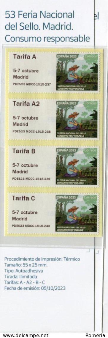 Espagne - 2023 - 53 Feria Nacional Del Sello. Madrid. Consumo Responsable - Timbres De Distributeurs [ATM]