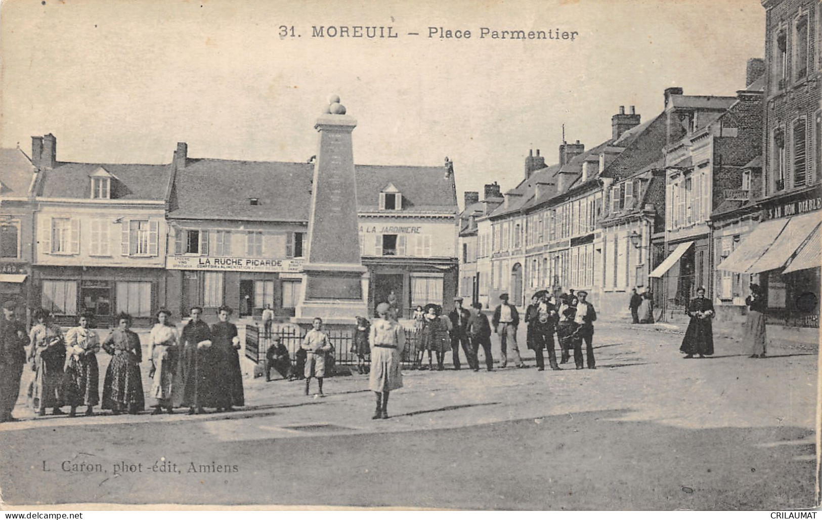 80-MOREUIL-PLACE PARMENTIER-ANIMEE-N°6031-A/0363 - Moreuil