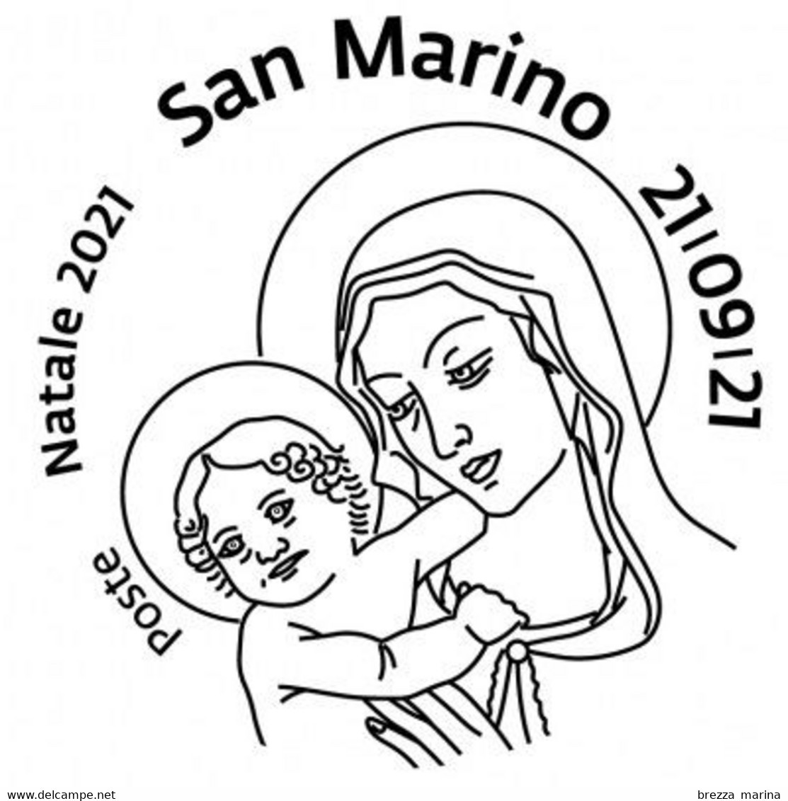 SAN MARINO - Usato - 2021 - Natale – “Madonna Col Bambino” – 0.70 - Oblitérés