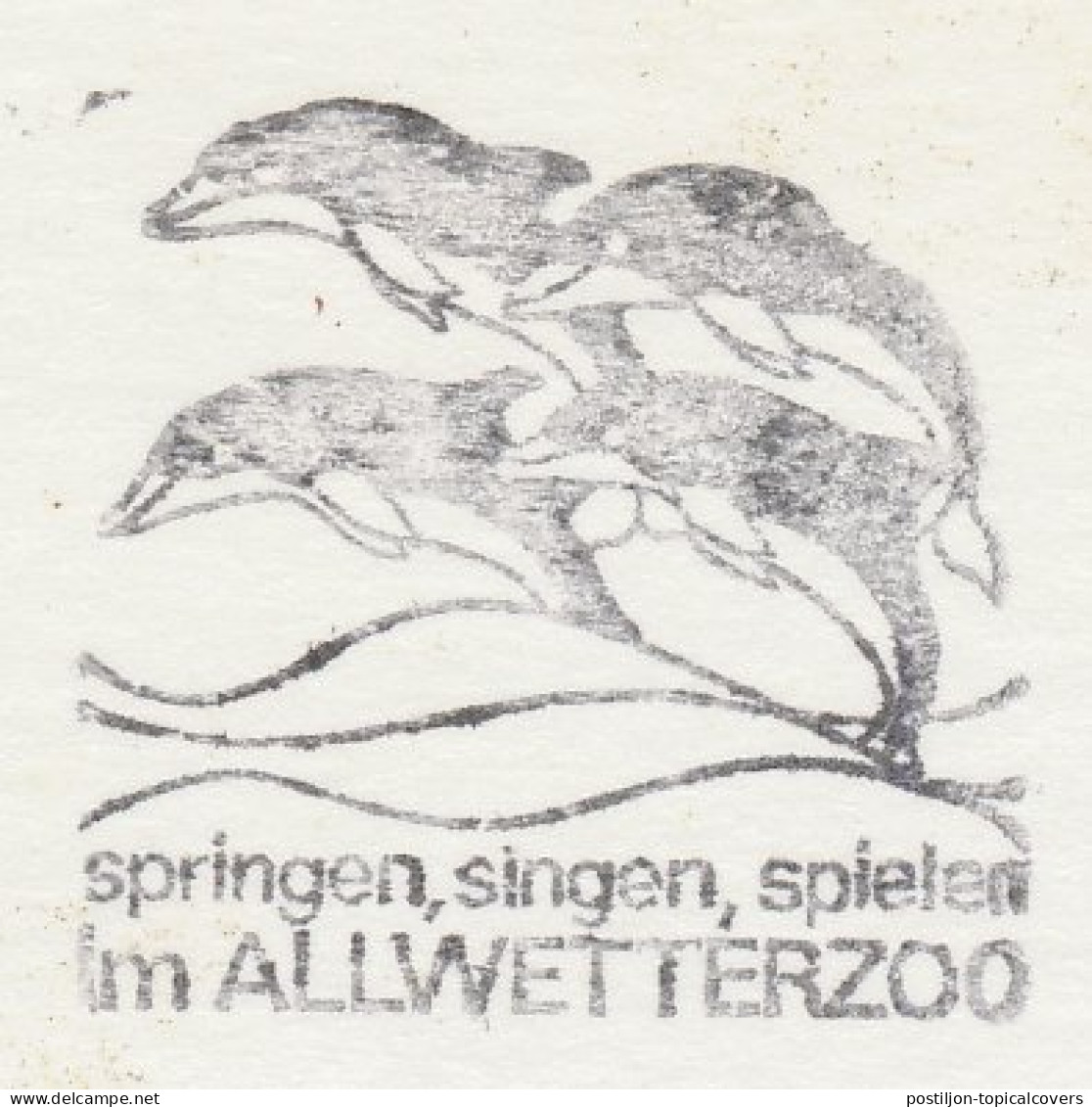 Card / Postmark Germany 1977 Dolphin - Zoo Munster - Autres & Non Classés