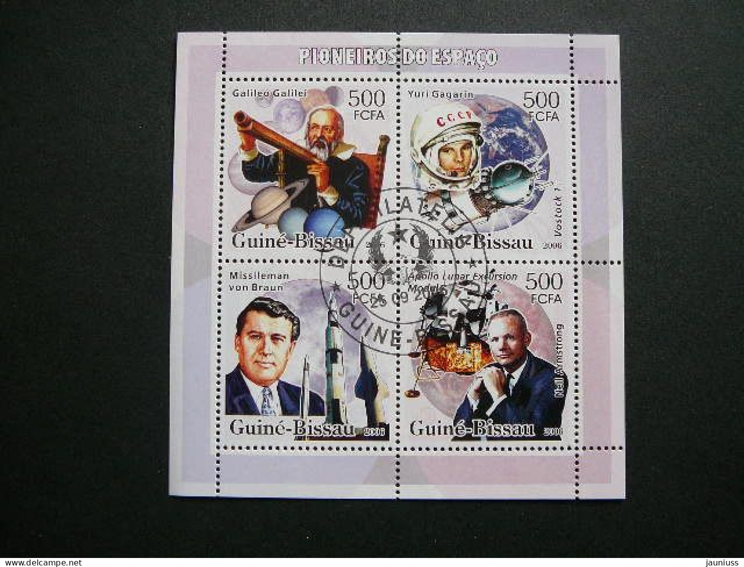 Galilei Gagarin Braun Armstrong Space. Raumfahrt. Espace # Guinea-Bissau 2006 Used S/s #894 - Other & Unclassified