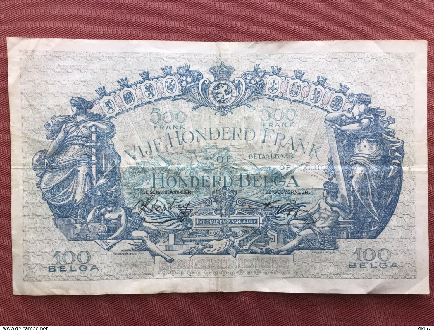 BELGIQUE Billet De 500 Francs 100 Belgas Du 05/08/1941 - 500 Francs-100 Belgas