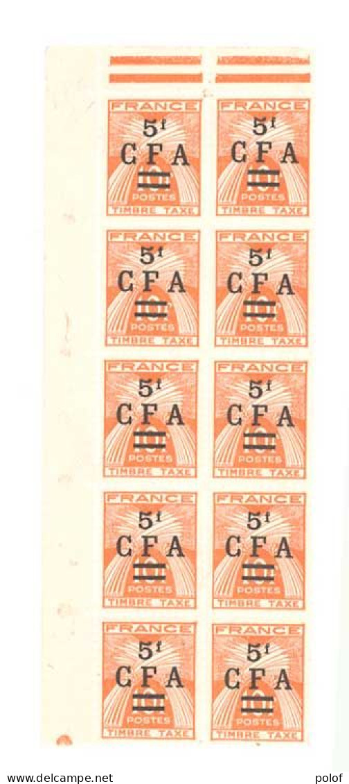 REUNION - CFA - Bandes De 10 Timbres - Neufs Sans Traces De Charnières - Yvert Taxe 41- Bords De Feuille - Unused Stamps