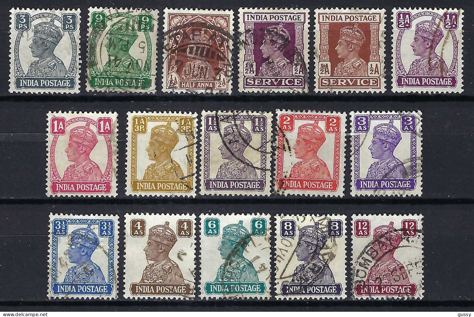 INDE ANGLAISE Ca.1936-47: Lot D' Obl. - 1936-47 Roi Georges VI