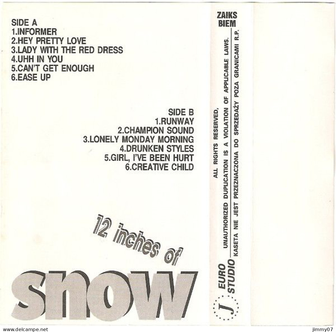 Snow - 12 Inches Of Snow (Cass, Album) - Audiocassette